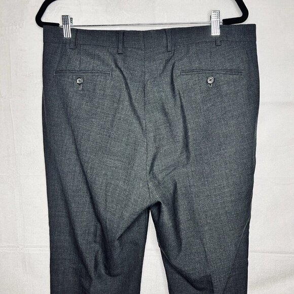 Lauren Ralph Lauren Wool Blend Dress Pants Gray Pleated Trousers 36x32 Cuffed - Picture 6 of 9